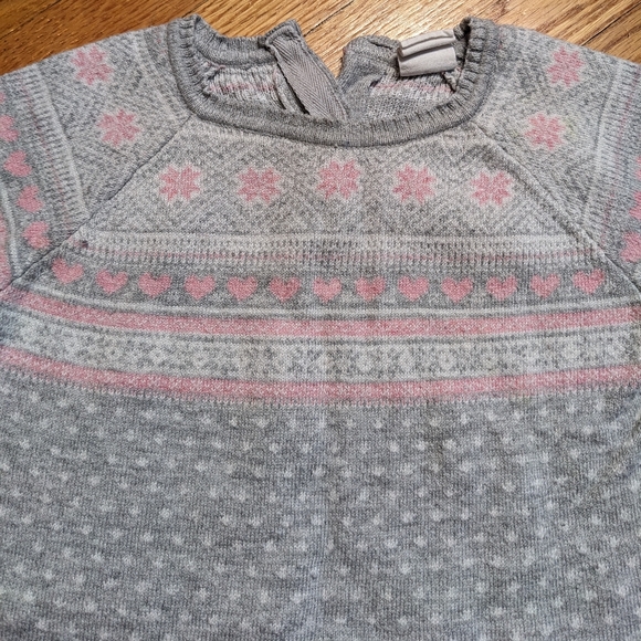 H&M girls sweater long sleeve 12-18 mo grey pink winter warm top kids designer - Picture 3 of 11